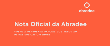 Nota Oficial da Abradee sobre a derrubada parcial dos vetos ao PL das Eólicas Offshore